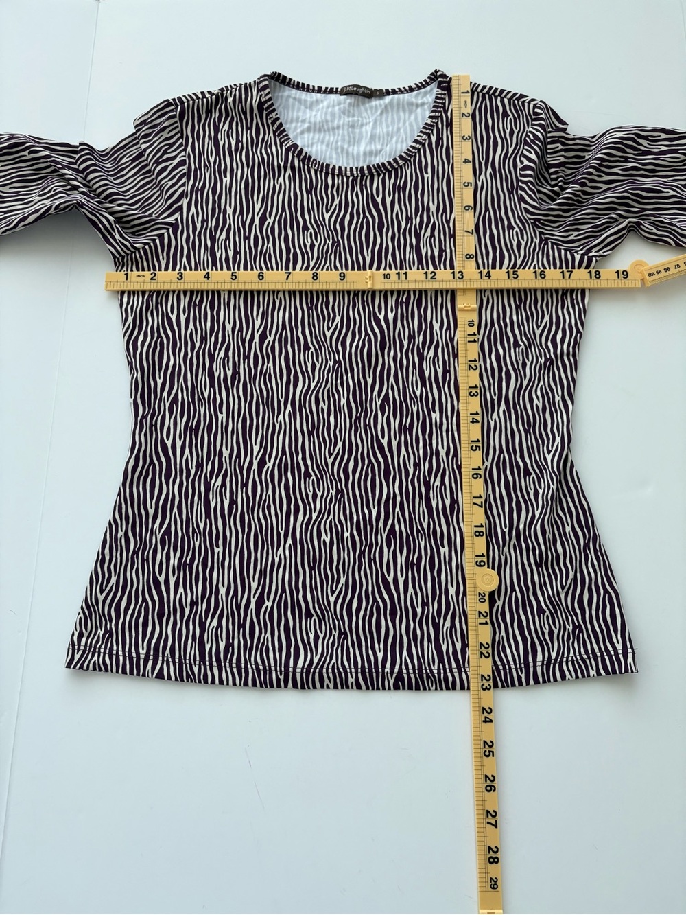 J.McLaughlin Catalina Cloth Zebra Print 3/4 Sleeve Top Brown Ivory Size S - Picture 5 of 9